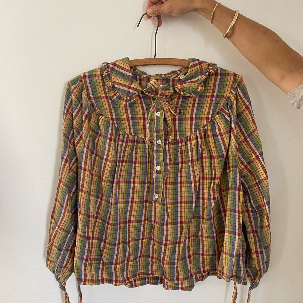 Doen Billie top in rainbow plaid 🌈, XS